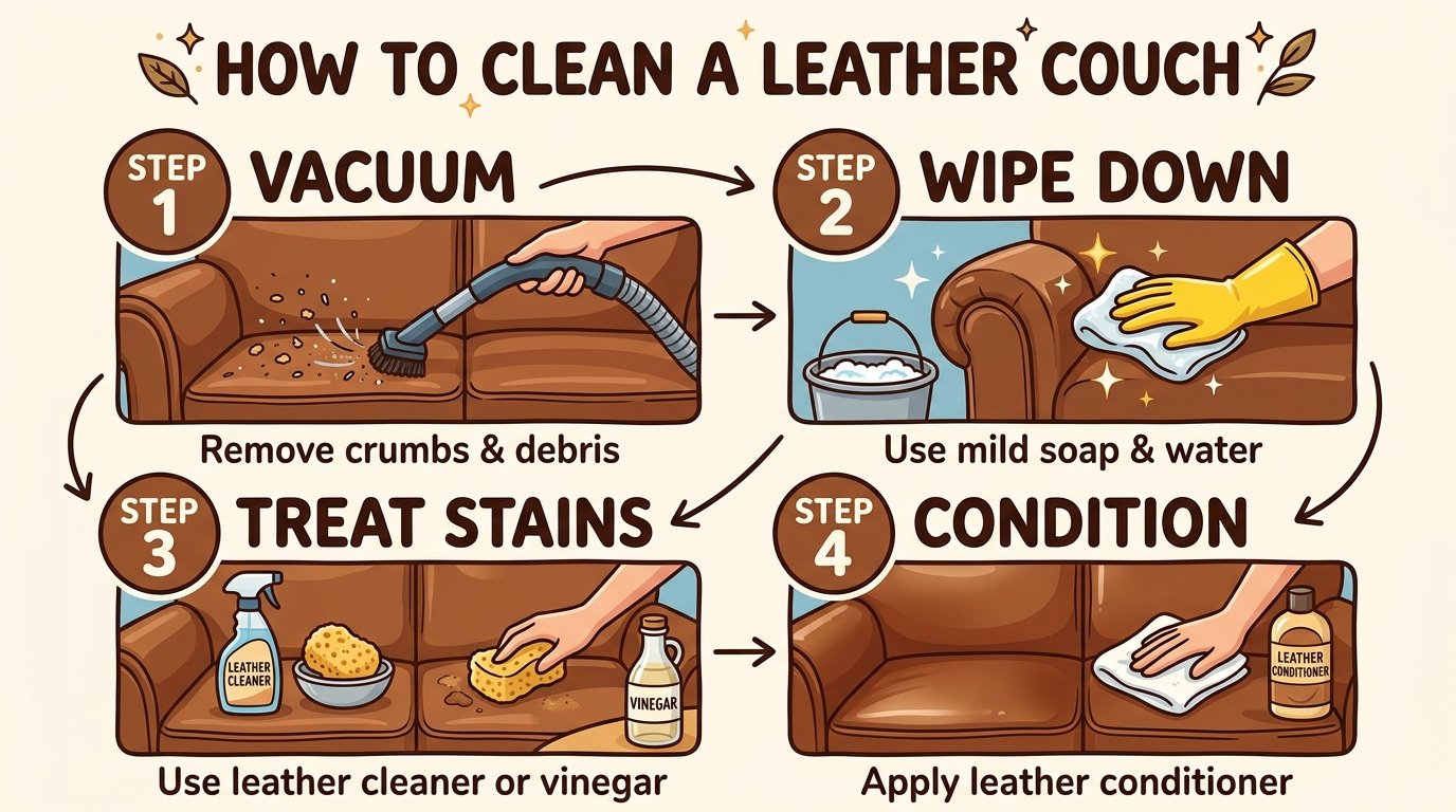 How to Clean a Leather Couch the Right Way (Proven, Safe Steps)
