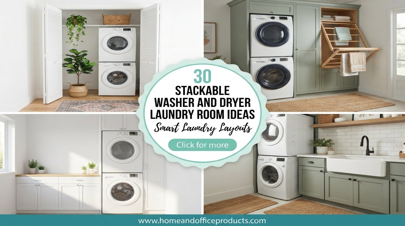 Stackable Washer and Dryer Laundry Room Ideas: 30 Amazing Layouts